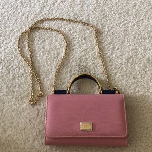 Dolce Gabbana pink crossbody wallet